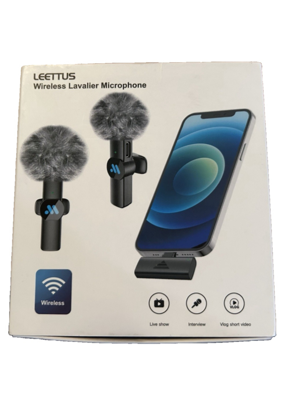Leettus Wireless Lavalier Microphone Model K3 Compatible w iPhone IOS 12 & Above